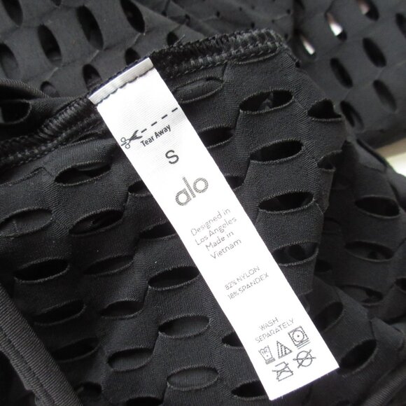 NWT Alo Mesh Haute Summer Dress in Black Sheer Mini Cover-up S - Picture 4 of 11